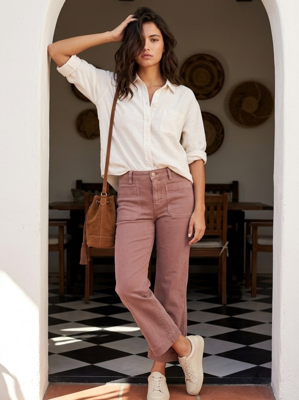 American Eagle Dusty Rose Crop  Stretch Pants